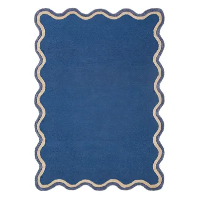 Covor albastru închis țesut manual din amestesc de lână 120x170 cm Rivo Wool – Flair Rugs