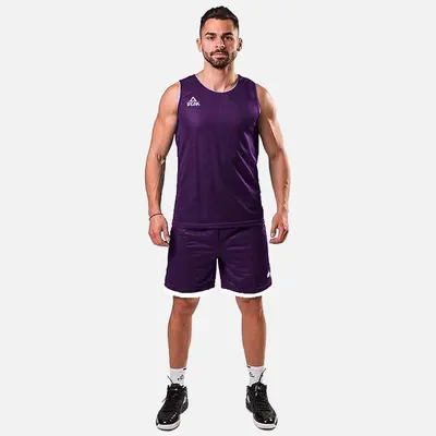 Set maiou/short baschet reversibil PEAK S3Ball Mov/Alb