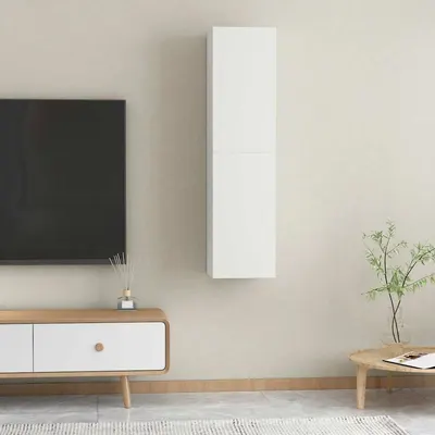 vidaXL Comode TV, 2 buc., alb, 30,5x30x60 cm, lemn prelucrat