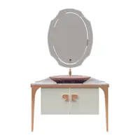 Set mobilier baie Pierre Cardin Venus 3 piese alb-aramiu 120 cm