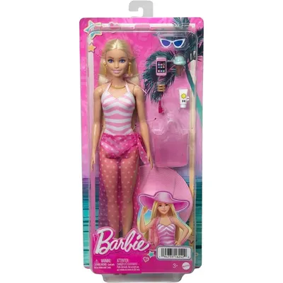 Papusa cu accesorii, Barbie, La plaja, HPL73