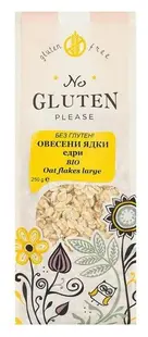 Fulgi de ovăz organici fără gluten, mărime mare, 250 g, No Gluten Please