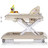 Premergator pentru copii Chipolino Baby Steps Beige cu panou de joaca, inaltime reglabila si tavita detasabila