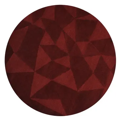 Covor burgundy țesut manual rotund din lână ø 160 cm Shard Red – Flair Rugs