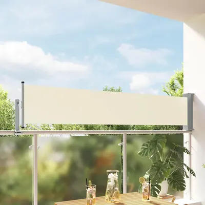 vidaXL Copertină laterală retractabilă de terasă, crem, 60 x 300 cm