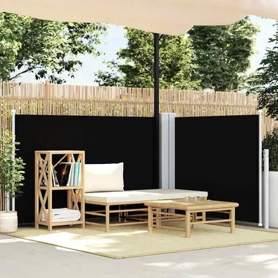 vidaXL Copertină laterală retractabilă, negru, 100 x 600 cm
