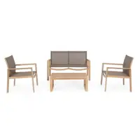 Set mobilier de grădină în culoare naturală din aluminiu pentru 4 persoane Kallen – Bizzotto