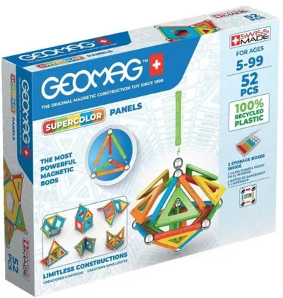 Constructor magnetic Geomag - Supercolor, 52 piese