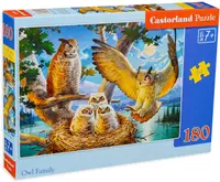 Puzzle Castorland din 180 de piese - Owl Family