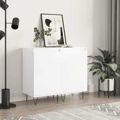 vidaXL Dulapuri, 2 buc., alb extralucios, 40x35x70 cm, lemn prelucrat
