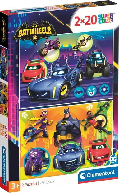 Puzzle pentru copii Clementoni de la 2 x 20 piese - Batwheels