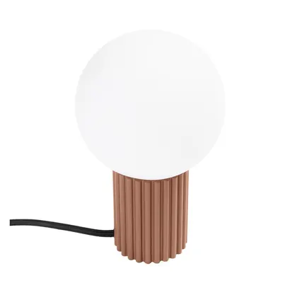 Veioză maro deschis cu abajur din sticlă (înălțime 19 cm) Orbital – Sollux