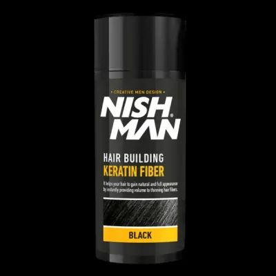 Pudra fiber - NISH MAN - pentru parul rar - Negru