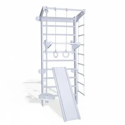 Copii spalier gimnastica interior complex de joaca lemn cu tobogan Snow Alb