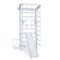 Copii spalier gimnastica interior complex de joaca lemn cu tobogan Snow Alb