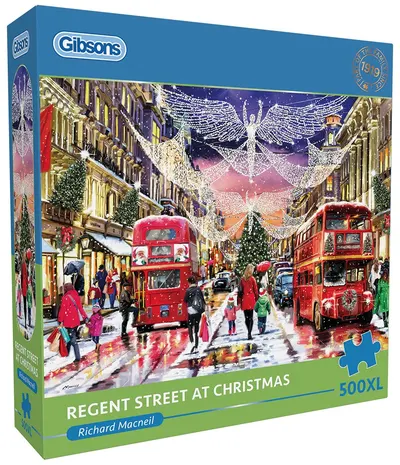 Puzzle Gibsons din 500 XL piese - Regent Street de Crăciun