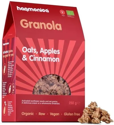 Granola bio măr și scorțișoară, 250 g, Harmonica