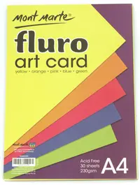 Carton fluorescent Mont Mare - Fluro Art Card, 230 g/m2, 5 culorile(30 buc.)