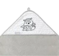 Prosop copii Baby Ono cu gluga fibra bambus 100x100 cm gri