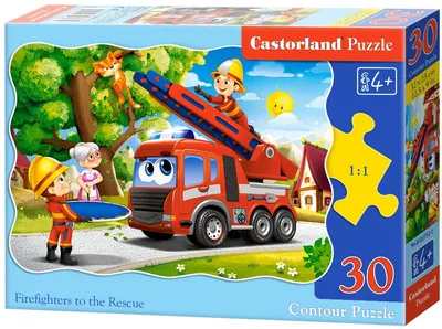 Puzzle Castorland din 30 de piese - Pompierii la datorie
