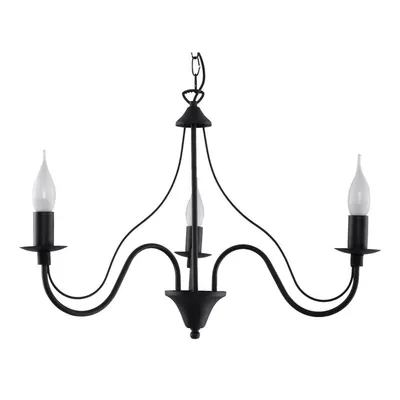 Lustră neagră din metal ø 60 cm Fiorano – Sollux