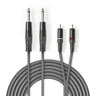 Cablu audio 2 x jack 6.35mm la 2 x RCA T-T 1.5m, COTH23320GY15