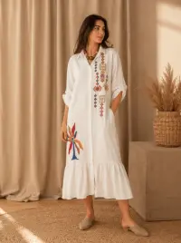 Rochie de dama cu broderie de vara 2