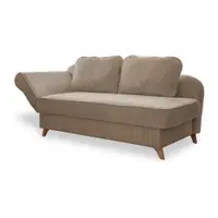 Șezlong taupe cu tapițerie din catifea reiată (cu colț pe partea stângă) Chic Charlotte – Miuform