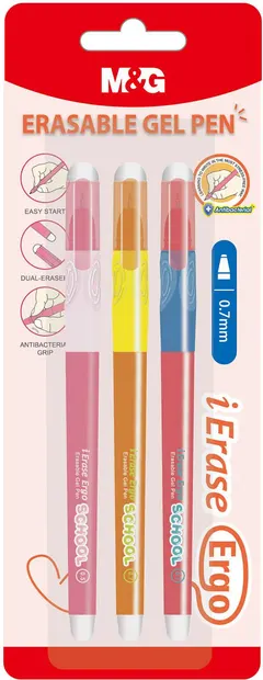 Set de pixuri cu gel ștergabile M&G iErase - 0.7 mm, 3 buc