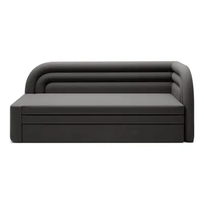 Canapea taupe extensibilă/cu spațiu de depozitare cu tapițerie din catifea cu colț pe partea dreaptă 223 cm Fabillo – ELTAP