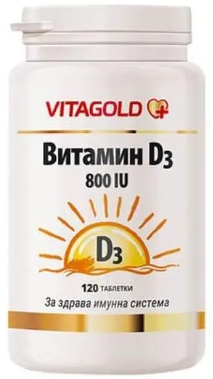 Vitamina D3, 800 IU, 120 comprimate, Vitagold