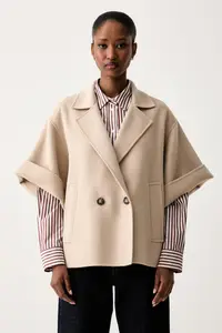 Weekend Max Mara palton scurt pentru femei din lână WKDNEO