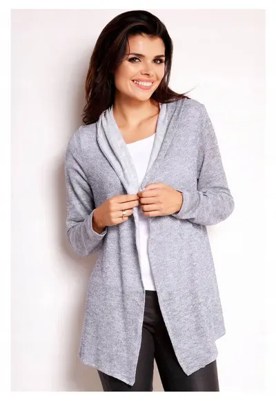 Cardigan femei albastru - material maneci lungi - Gri albastrui