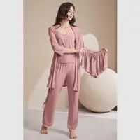 Set 4 piese, lenjerie dama, Roz