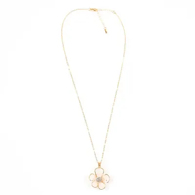 Colier auriu cu pandantiv floare eleganta