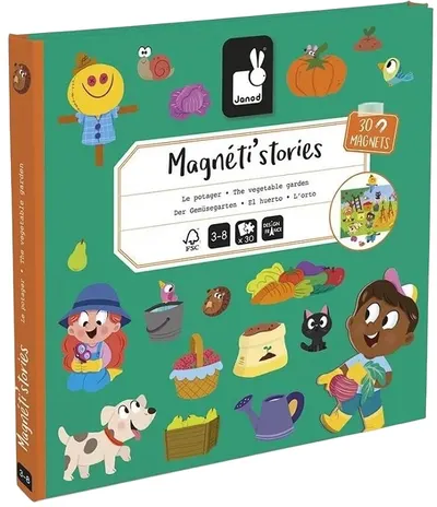 Carte magnetică pentru copii Janod - Grădină de legume