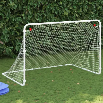 vidaXL Poartă de fotbal albă 122x81x81 cm oțel