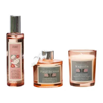 Set lumanare parfumata, parfum de camera si spray FLORELLE