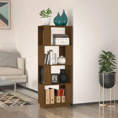 vidaXL Bibliotecă/Separator cameră maro miere 51x25x132 cm lemn pin