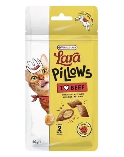 VERSELE-LAGA Lara Snack Pillows with Beef Hairball Control 60g gustare pisici împotriva ghemotoacelor de blană