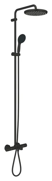 Sistem de dus Grohe Tempesta 250, aparent, pipa cada, termostat, 250 mm, 1 functie, mat, negru, 266722431