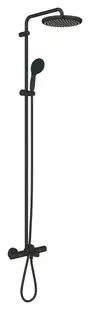 Sistem de dus Grohe Tempesta 250, aparent, pipa cada, termostat, 250 mm, 1 functie, mat, negru, 266722431