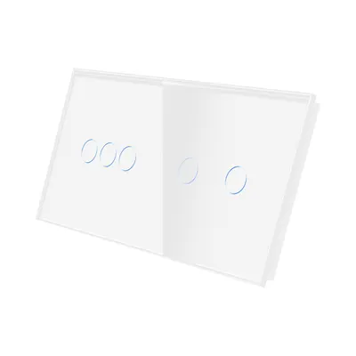 Panou Intrerupator Triplu + Dublu cu Touch Din Sticla LUXION