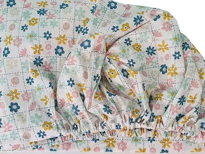 Cearceaf cu elastic patut bebelus 60x85 cm imprimat cu Floricele jucause