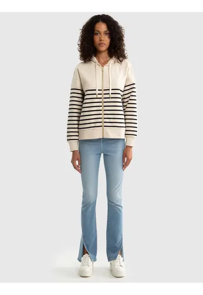 Hanorac cu fermoar in dungi SELINA ZIP 103