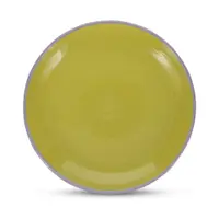 Farfurie verde/mov pentru desert din gresie ø 18 cm Duo – ONA