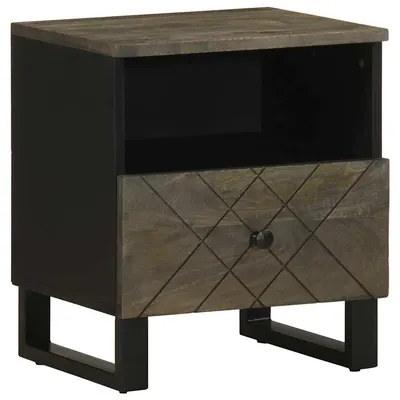 Gossi noptiera, negru, 40x33x46 cm, lemn masiv de mango