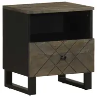 Gossi noptiera, negru, 40x33x46 cm, lemn masiv de mango