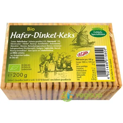 Biscuiti din Ovaz Ecologici/Bio 200g
