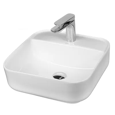 Lavoar pe blat alb, dreptunghiular, 38 cm, Fluminia Juno